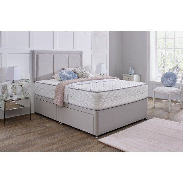 Florence Divan Bed Set with Border Headboard