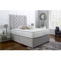 Regal Divan Bed Set with Tall Button Headboard