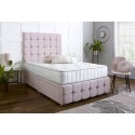 Delilah Divan Bed Set with Tall Button Headboard and Footboard