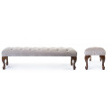 Camille Chesterfield Upholstered Bench / Footstool